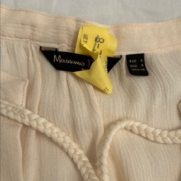 Massimo Cream Tie Front Lace Blouse - Picture 2 of 12